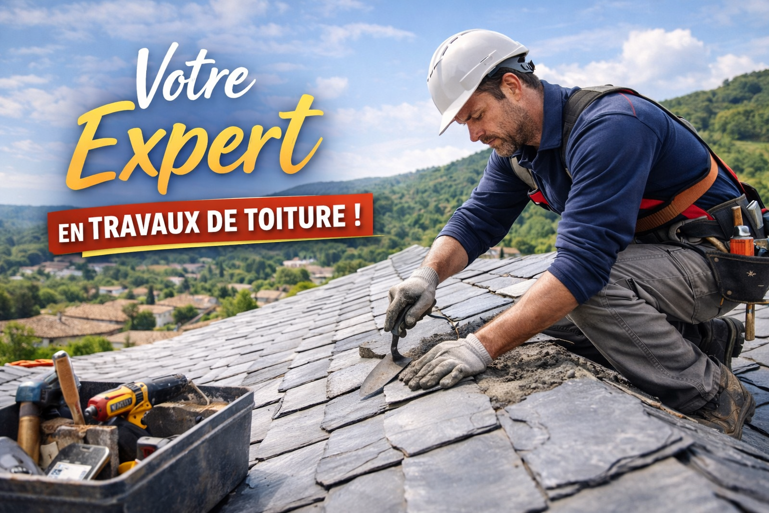 Artisan couvreur en intervention à Brue-Auriac